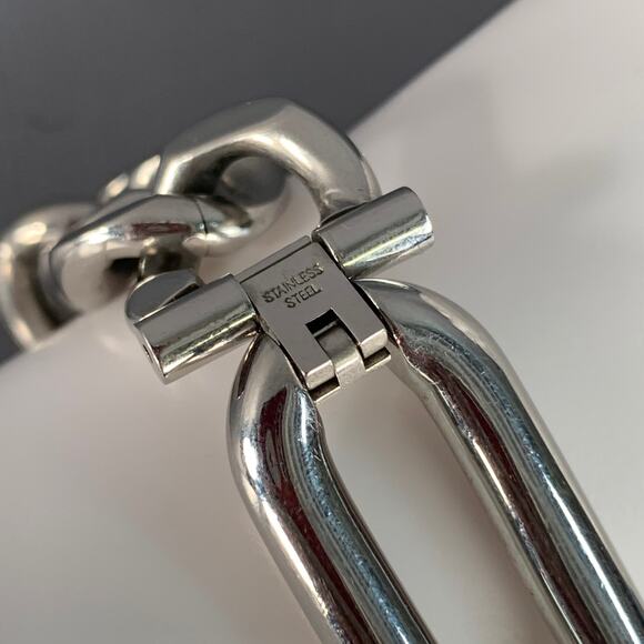 DOLCE & GABBANA Silver Tone Stainless Steel Chunky Chain Bracelet - Picture 3 of 5